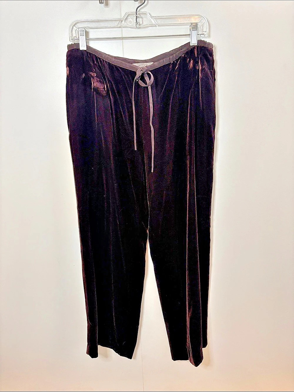 Jaeger Velvet Wide Leg Pants in Deep Violet Size 6 Like New